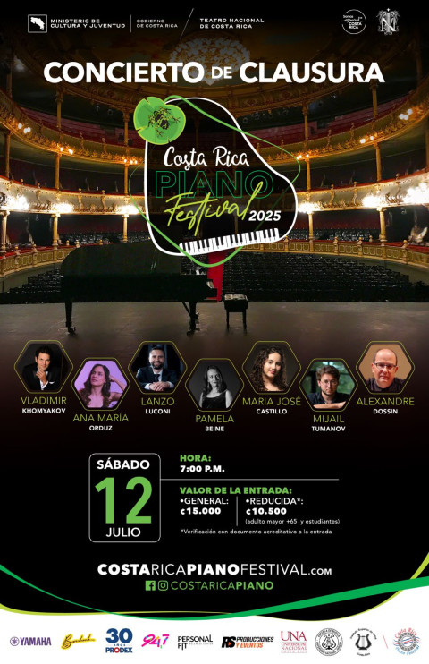 Imagen de Concierto de clausura  Costa Rica piano Festival 2025