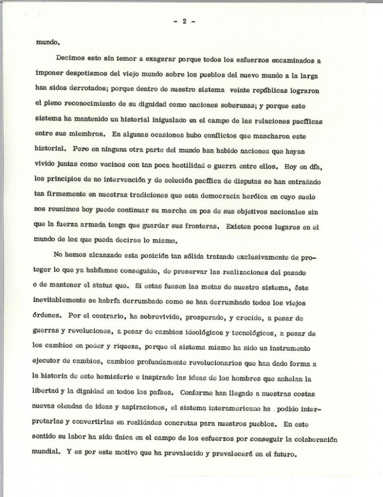 Discurso  John Fitzgerald Kennedy Conferencia Presidentes en Teatro Nacional de  Costa Rica 